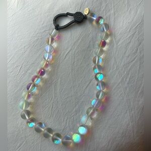 French Kande Iridescent Glass Bead Necklace & Bracelet Set